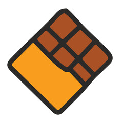 Colorful Chocolate Icon – Flat Cartoon Style Vector Graphic