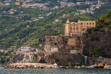 Fototapeta premium Clouds Over Mountains, Minori, Amalfi Coast