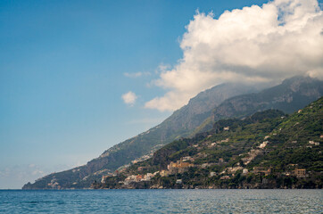 Fototapeta premium Clouds Over Mountains, Minori, Amalfi Coast