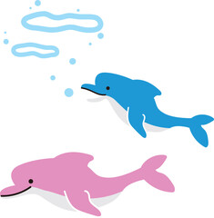 かわいいイルカのベクターイラスト素材