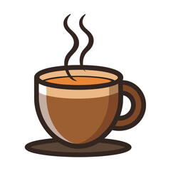 Obraz premium A cozy minimalist coffee cup with steam gently rising, isolated on white, symbolizing warmth, comfort, and morning rituals.