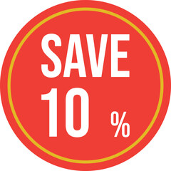 Save ten percent discount sticker