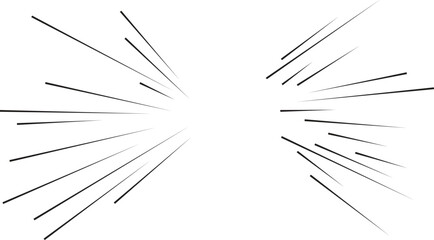 Black speed lines radiating from center on white background 1
