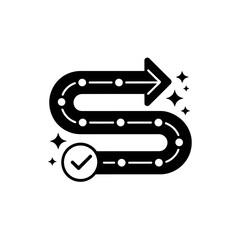 Obraz premium Successful process completion with checkmark and sparkling stars icon