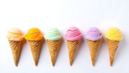 Colorful ice cream cones summer treats dessert photography food photography summer vibes