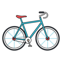 Fototapeta premium A sleek simple bicycle with bold, defined lines, on a clean white background, symbolizing transportation, freedom, and eco-friendly travel.
