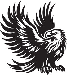 Obraz premium Eagle flying vector, Eagle bird clipart, African hawk flying vector silhouette illustration 