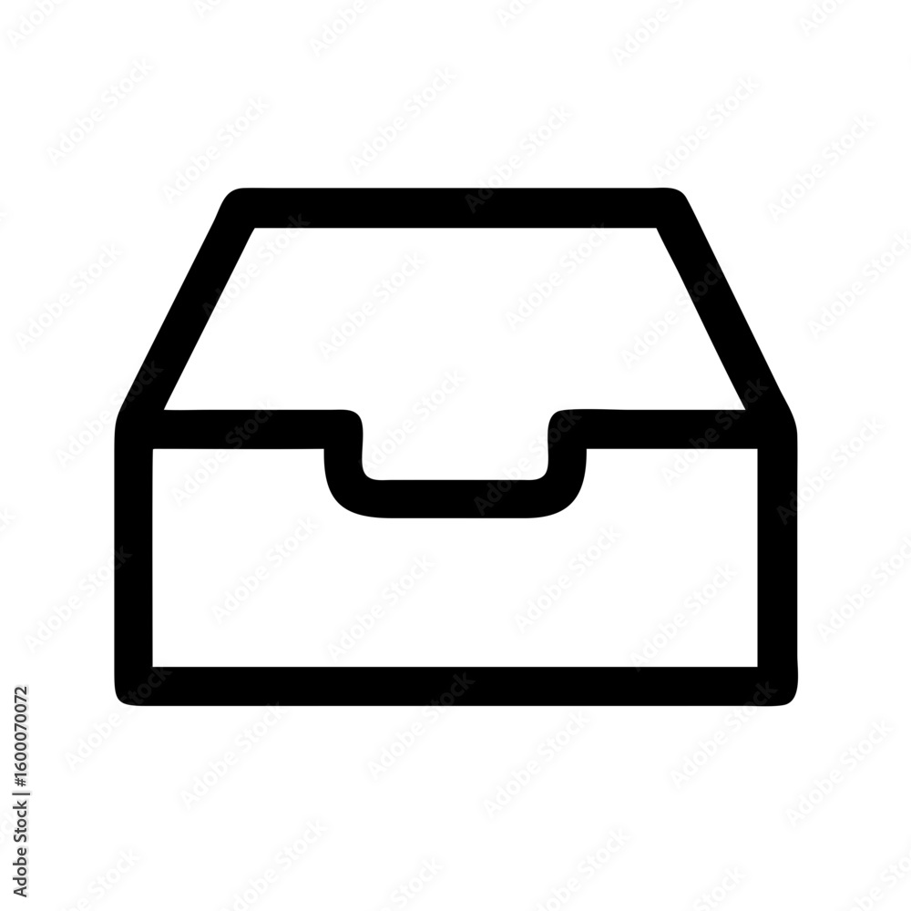 Poster simple inbox tray icon illustrated on white background. this inbox tray clip art features bold lines