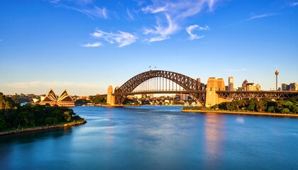 Obraz premium Panoramic view of a city skyline at sunrise