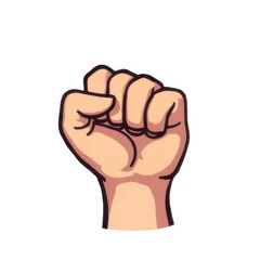 Fototapeta premium Clenched Fist Illustration On Transparent Background