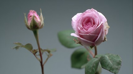 Naklejka premium Two delicate pink roses