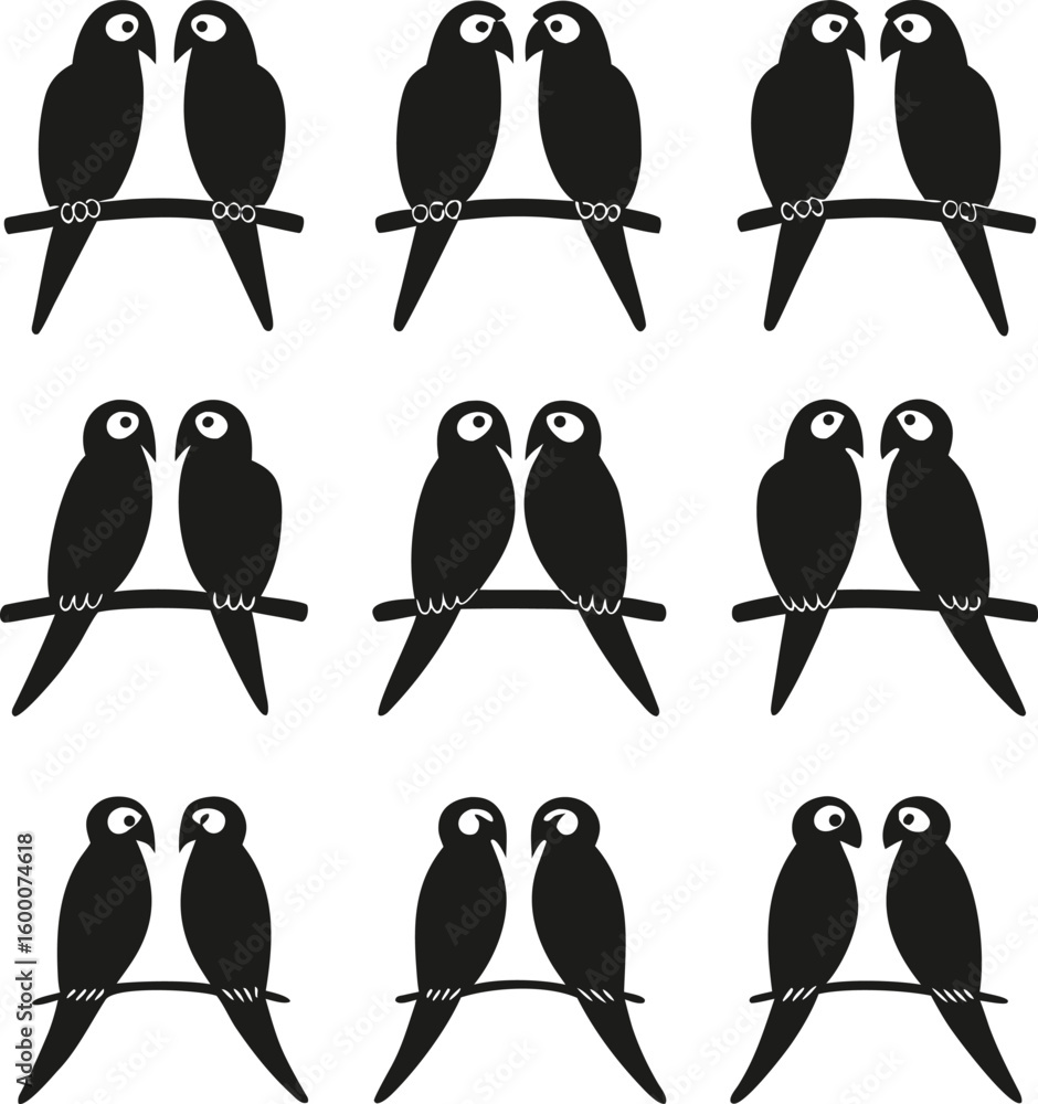 Aufkleber clean bold outline vector icon set isolated on transparent background