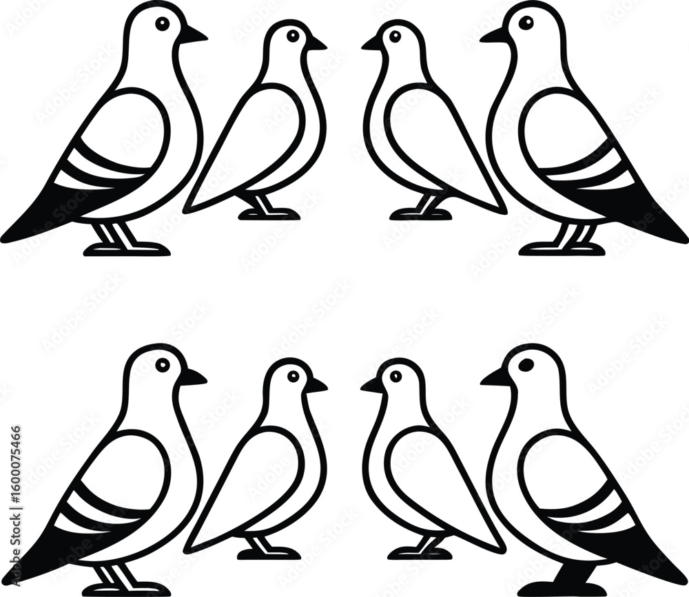 Poster clean black outline vector icon set of twenty isolated on transparent background
