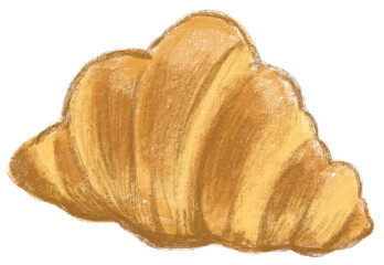 croissant bread bakery painting style 