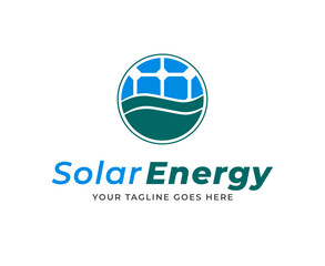 Global Solar Energy Logo with Waves