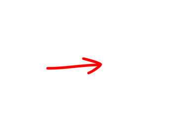 hand drawred arrow on white background