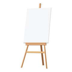 Blank canvas on wooden easel illustration for art