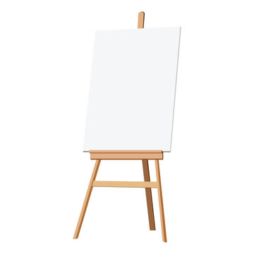 Blank canvas on wooden easel illustration for art