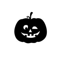 Halloween style black and white pumpkin illustration with unique and imaginative facial expressions
