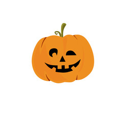 Halloween style cartoon pumpkin illustration with unique and imaginative facial expression
