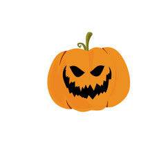 Halloween style cartoon pumpkin illustration with unique and imaginative facial expression