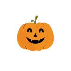 Halloween style cartoon pumpkin illustration with unique and imaginative facial expression