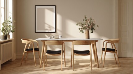 Modern dining room scene