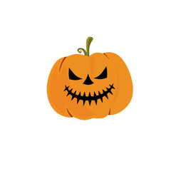 Halloween style cartoon pumpkin illustration with unique and imaginative facial expression