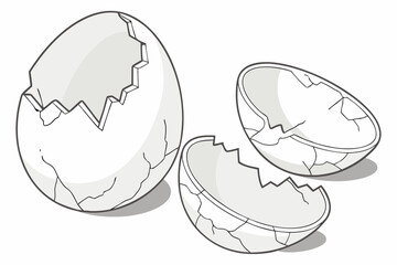 Eggshell Fragments Clipart – Clean Transparent Design
