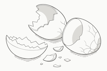 Eggshell Fragments Clipart – Clean Transparent Design
