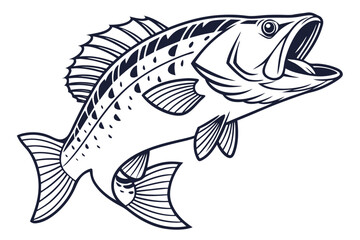 Detailed Bass Fish SVG – Clipart for Cricut and Sublimation
