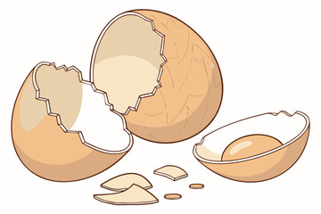 Realistic Broken Egg Shell PNG – Clipart for Design Use