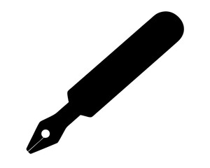 Simple flat vector illustration of a classic black fountain pen design
