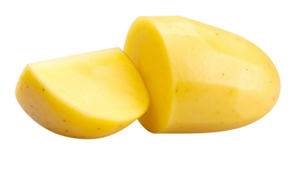 peeled potato isolated on transparent background
