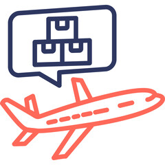 Air Cargo line color icon