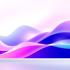 A fluid and soft gradient abstract background with wavy layers in bright violet, purple, and blue hues provides a calming and modern aesthetic.