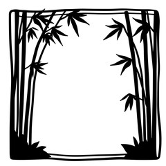 Bamboo frame silhouette design – Chinese New Year strength symbol, copyspace