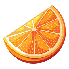 A refreshing vibrant orange slice with intricate details, on a clean white background, perfect for citrus, fresh fruit, and healthy themes.