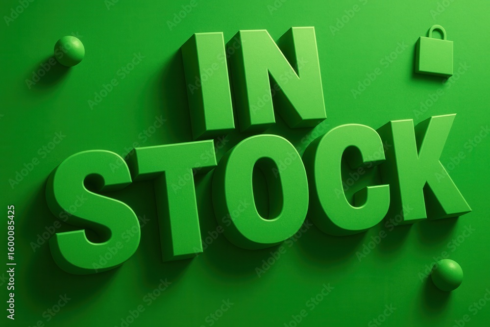 Poster bold green 3d text displaying 