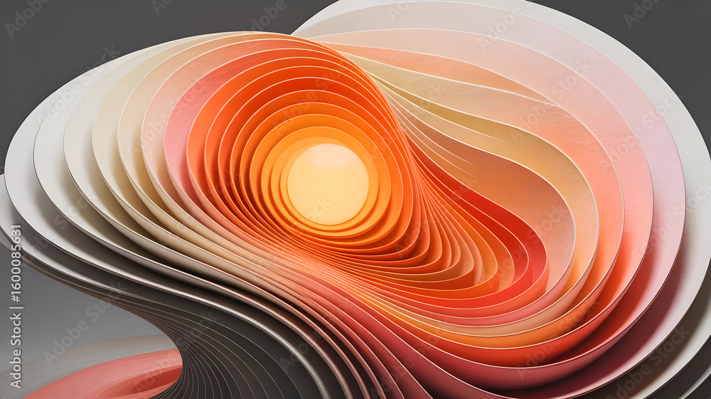 Poster abstract swirling paper layers showcase warm tones and organic shapes creating a visually captivatin