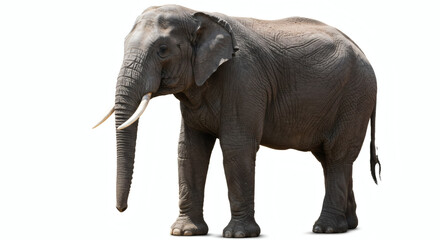 Obraz premium Full shot of an elephant against a white background.