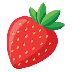 Obraz premium A luscious vibrant strawberry with visible seeds, on a clean white background, ideal for fresh fruit, healthy eating, and sweet themes.