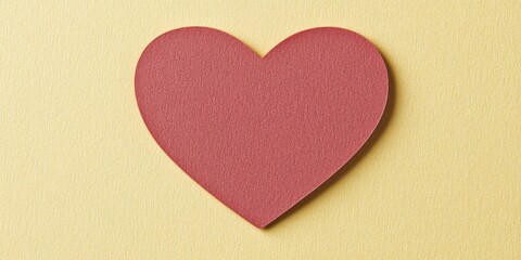 Fototapeta premium A heart-shaped design on a pale yellow background.