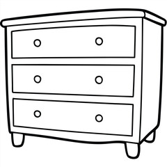 Chest of drawers illustration isolated on transparent background