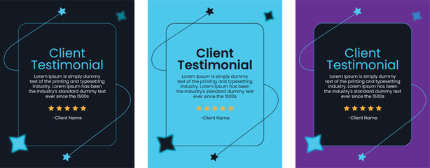 Customer feedback testimonial social media post web banner template Bundle. Customer feedback review or testimonial social media post design