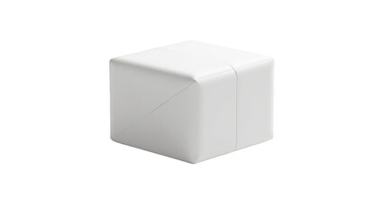 Fototapeta premium Blank white cube object with creases.