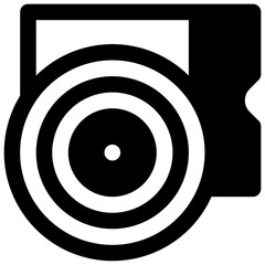 Vinyl record. Outlined stroke vector icon with black-filled details.