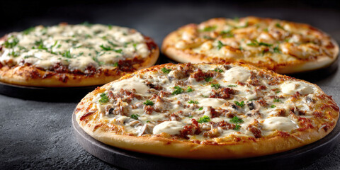 Indulge in our exquisite variety of freshly baked pizzas, featuring premium ingredients and golden crusts. A delightful culinary experience for any occasion, from casual nights to festive gatherings