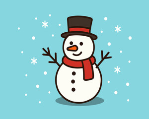 snowman with a gift