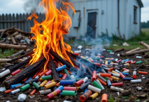 informal burning of plastic casings in e waste releases carcinogenic compounds into the atmosphere increasing health risks for nearby residents and wildlife